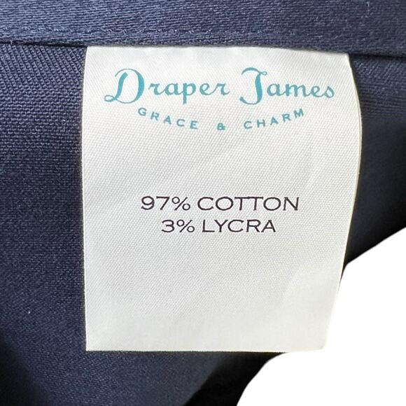 Draper James Navy Cotton Pencil Skirt with Floral Lace Applique - Size 8 - Picture 6 of 8